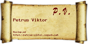 Petrus Viktor névjegykártya